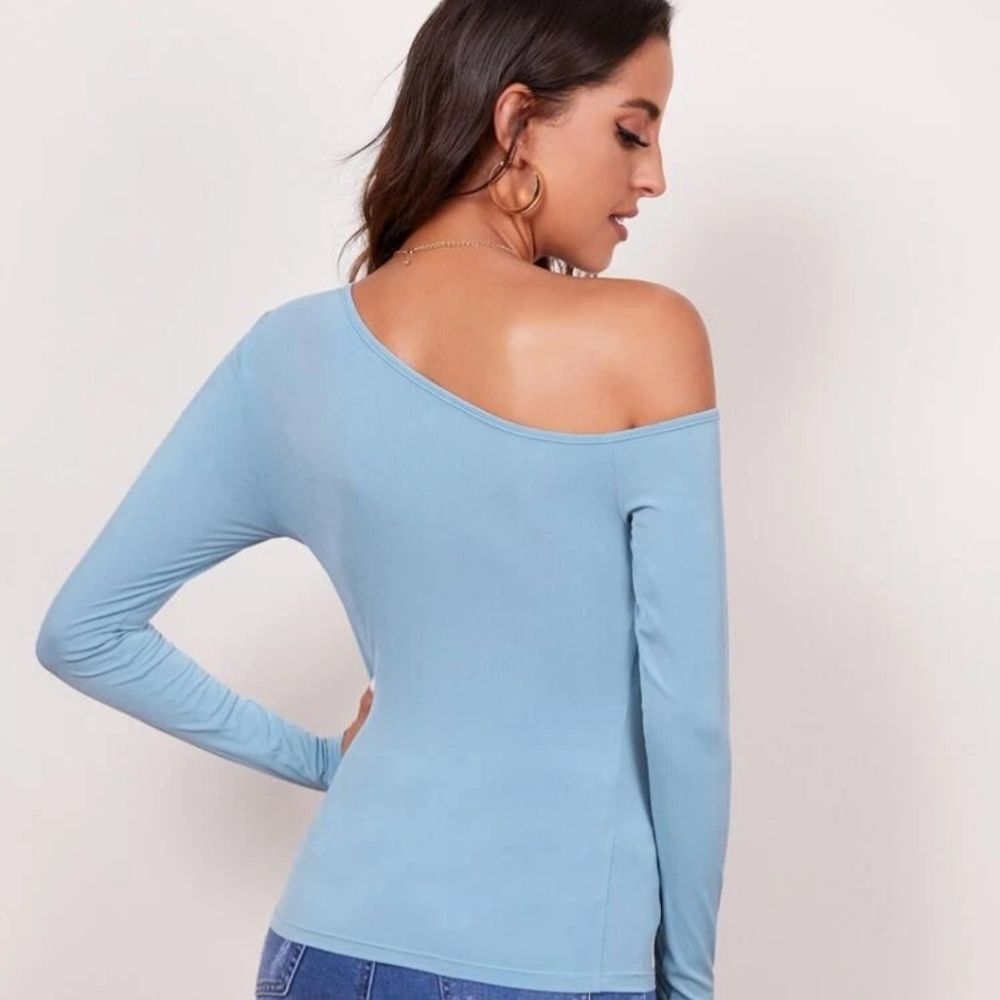 Shein Asymmetrical Ribbed L/S Top - Picture 2 of 4